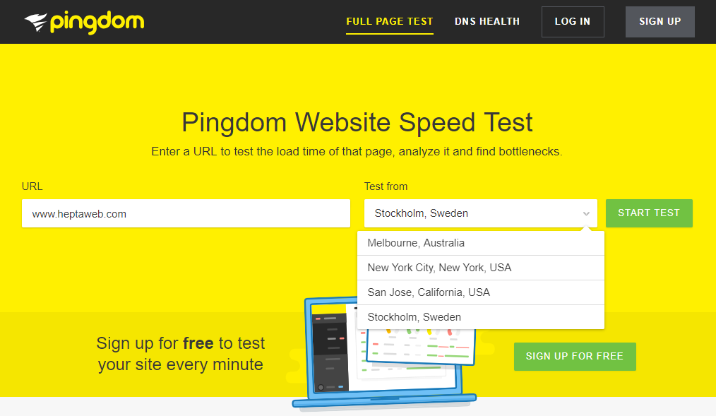 وبسایت Pingdom